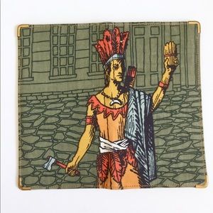 Vtg Tribal Chief Pigskin Leather Bi-Fold Wallet